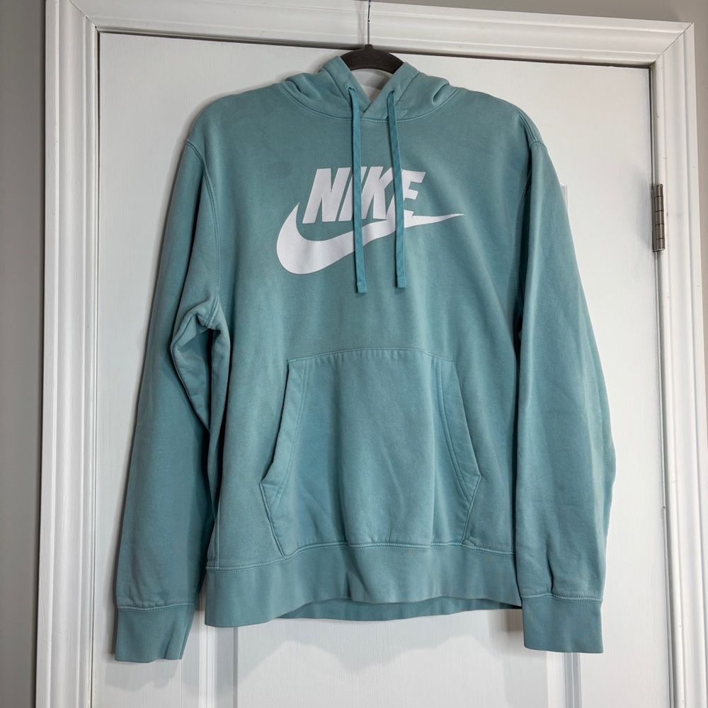 Nike Light Blue Logo Hoodie Size Medium (Flaws)